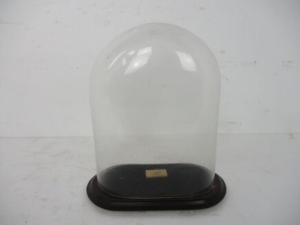 Antique Victorian Oval Hand Blown Glass Globe Dome Doll Clock 15.74" H 12.24"W