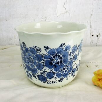 Delft Blue Vintage Planter flower pot Ceramic Blue White Royal Distel Holland
