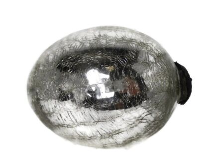 Antique Witch Witches Oval Ball silver Crackle Mercury Glass Ornate Protection