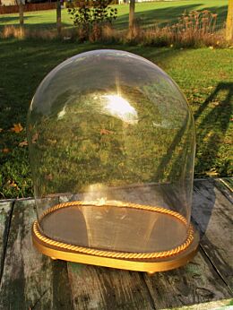 Vintage Oval Hand Blown Glass Dome Globe Mantel Clock 13.58"