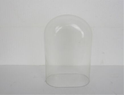 Small Antique Victorian Oval Hand Blown Glass Globe Dome Doll Statue 9.84"
