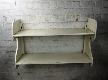 Reclaimed Rustic White Barn Shelving 2 Shelves Authentic Charming painted white