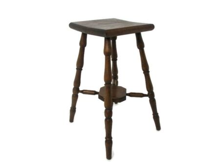 Milk Milking Stool Farmhouse Country Barn Style French Oak Tripod Side Display Table Pedestal Plant Stand Lovely