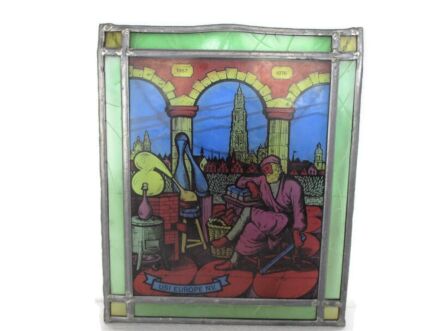 beautiful Vintage Stained Leaded Glass Art Panel Usi Europe