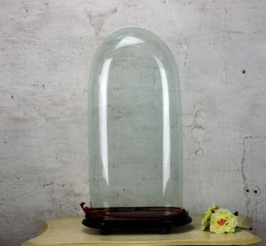 Antique Victorian Oval Hand Blown Glass Globe Dome Doll Clock 20.47" H 10.23"W