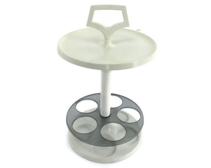 Plastic Cocktail Bar Side Table by Flair Holland 1970s Vintage Pop Art Cart Bottles Snacks Funky Space Age
