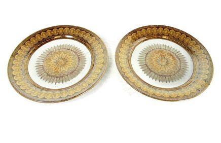 Petrus Regout Maastricht Bali 2 bread and butter plates extremely rare pair couple Dutch