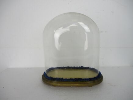 Vintage Oval Hand Blown Glass Globe Dome Doll Clock Steampunk 13.77" H 12.2"W