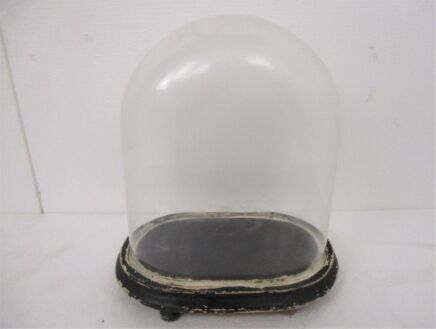 Antique Oval Hand Blown Glass Globe Dome Doll Clock Steampunk 11.81" H 10.23"W