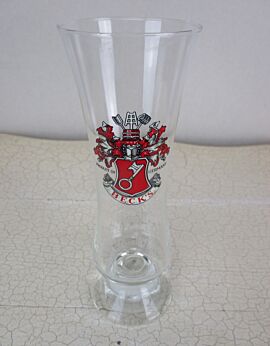 Vintage Becks Beer Glass Product of Germany Fluted Glass Coat of arms