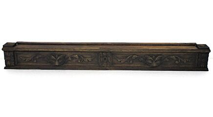 Ornate Carved Wood Coat Kitchen hat Rack Reclaimed Pediment Framed Gothic antique