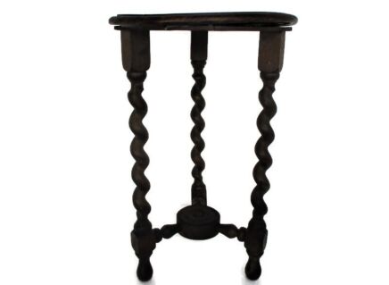 Barley Twist Tripod Side Display Table Pedestal Plant Bonsai Stand Barn Country Farmhouse 18.7"