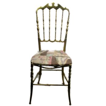 Vintage Authentic Chiavari Chair Brass Hollywood Regency Italian refurbished