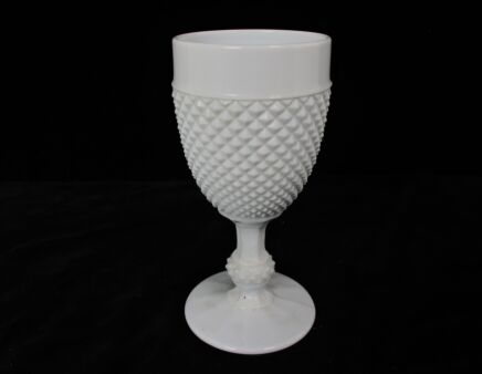 White Hobnail Vase Chalice Milk Glass Cup