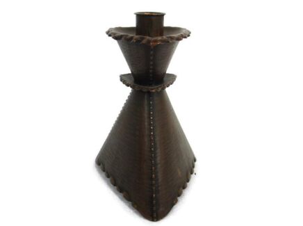 Art Piece Verlinden Lier Hand Made Candle Holder Candlestick Red Copper