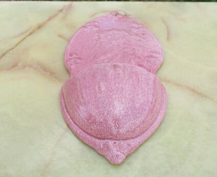 Vintage Holy Water Font Porcelain Church Wall Hanging Pink Jesus Catholic