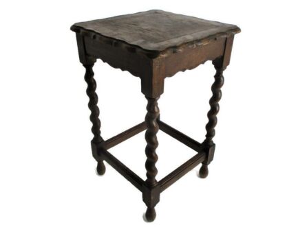 Barley Twist Wooden Nesting Stacking Side Table Barn Country Style Mid Century