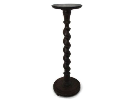 XL Hand Carved Wood Barley Twist Side Display Table Pedestal Plant Stand 39.96"