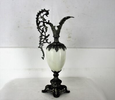 Gothic Ewer Jar Pitcher Spelter Marble Decorative Ornate Bacchus Dragon