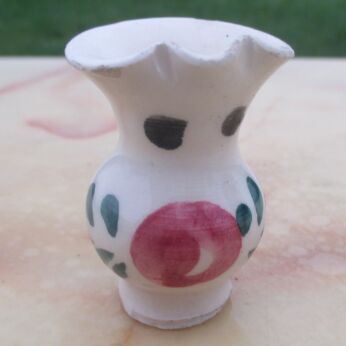 Vintage Miniature Vase Flowers Doll House Ceramic for Doll House or collectible