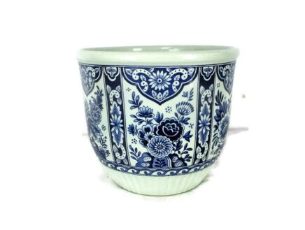 Vintage Boch Royal Sphinx Delfts blue White Flower Pot Jardiniere Planter Marked