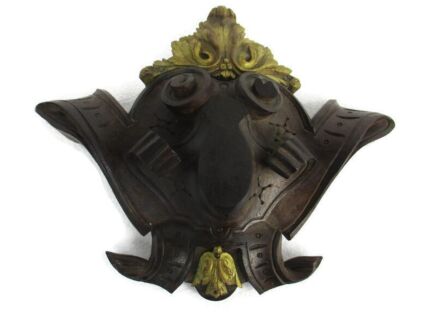 Antique Carved Wood Reclaimed Corbel Architectural Ornate Medallion Two toned
