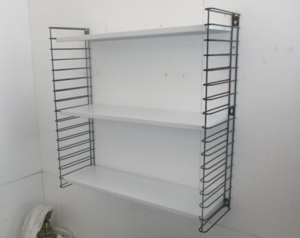 Mid Century Modern Wall Shelving Unit Shelf Design era Tomado Style White Retro