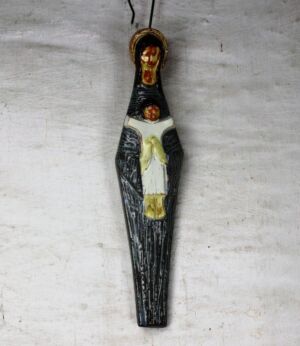 Mid Century Modern Ceramic Wall Plaque Virgin Mary Infant Jesus era Perignem
