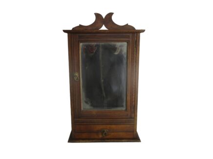 Lovely Kitchen Apothecary Medicine Bathroom Wall Cabinet Hand Carved Wood Oak Beveled glass Mirror
