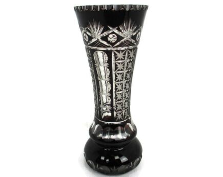 Crystal Ruby Red Clear to Cut Bowl Vase Dot Star Beautiful VSL Style 13.77"
