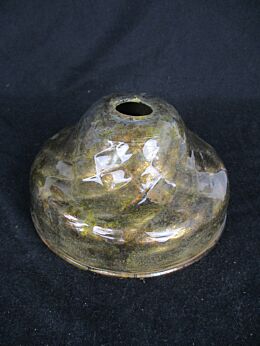 Venetian Murano Chandelier Part Clear Gold Shade Bobeche Art Glass Reclaimed