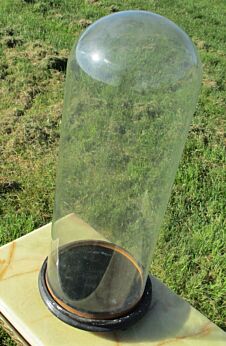 Antique Round Hand Blown Glass Dome Globe Steampunk Taxidermy 19.69" x 7.68"