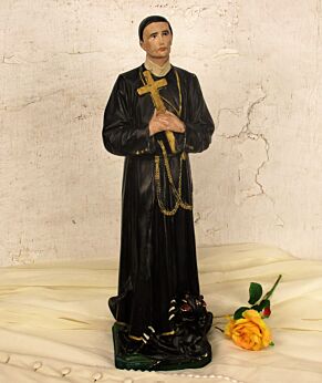 Antique Statue Saint Santo Gerard Santo Majella Dragon Plaster Priest Gothic HTF