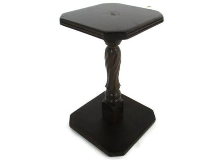 Hand Carved Wooden Pedestal Display Side Table Plant Stand Barn Country style