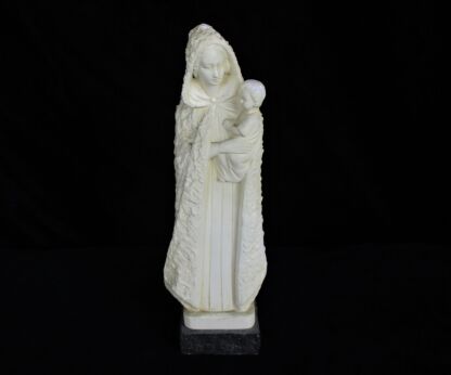 Virgin Mary Madonna Holy Mother Infant Child Plaster Statue on granite base 9.64"