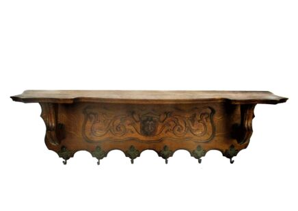 L Gorgeous French Hand Carved Wood Coat Kitchen hat Rack Cherubs Figurines