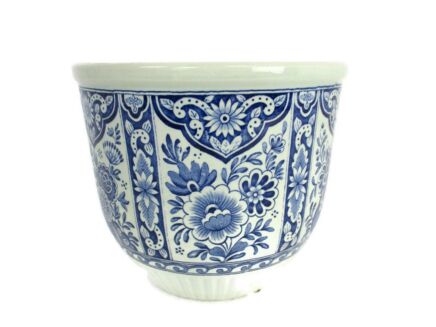 Vintage Boch Royal Sphinx Delfts blue White Flower Pot Jardiniere Planter Marked