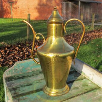Vintage Large Brass Kettle Coffee Tea Pot Pitcher
