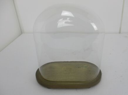 Vintage Victorian Oval Hand Blown Glass Globe Dome Doll Clock 13.97" 12.20"