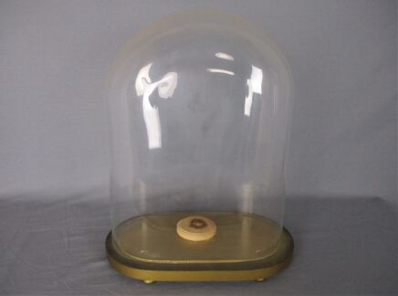 Antique Victorian Oval Hand Blown Glass Globe Dome Doll Clock 15.55 H 12.4"W