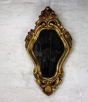 Lovely Ornate Oval Plaster Wood Wall Hanging Mirror Romantic Hollywood Regency