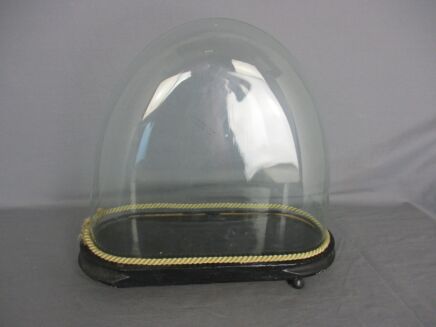 Antique Oval Hand Blown Glass Globe Dome Doll Clock Steampunk 12.79" H 14.09"W