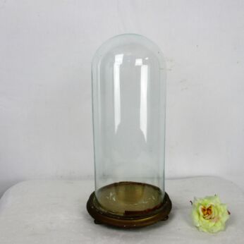 Antique Round Hand Blown Glass Globe Dome Taxidermy Steampunk Clock 14.17"
