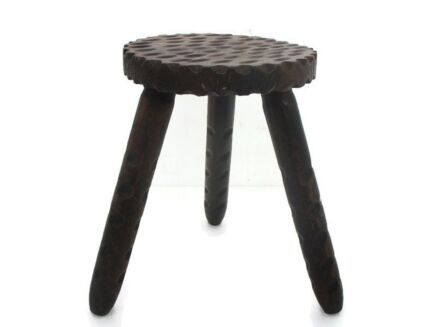 Small Wooden Spanish Tripod Side Display Wine Milking Stool Table Pedestal Plant Bonsai Stand Vintage Barn Country Farmhouse