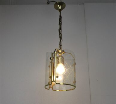 Lantern Ornate Chandelier Pendant Mid Century modern Gold Plated Art Glass
