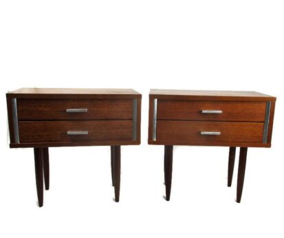 Retro Pair Couple Vintage Nightstands End tables Mid Century Danish Modern