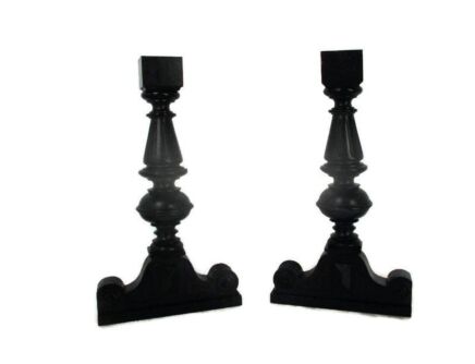 Pair Antique Hand Carved Wood Reclaimed Corbels Architectural Finial Salvaged