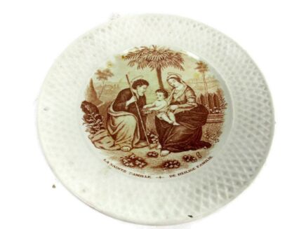 Nimy Belgium Small Plate Lecat Holy Family Collector transferware