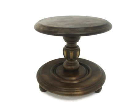 Small Side Display Table Pedestal Plant Bonsai Stand Barn Country Farmhouse Cottage Style Two toned Lovely
