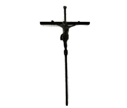 Lovely Vintage Ornate Wall Hanging Crucifix Cross Corpus Christi Jesus Christ Brass  Germany 9.84"